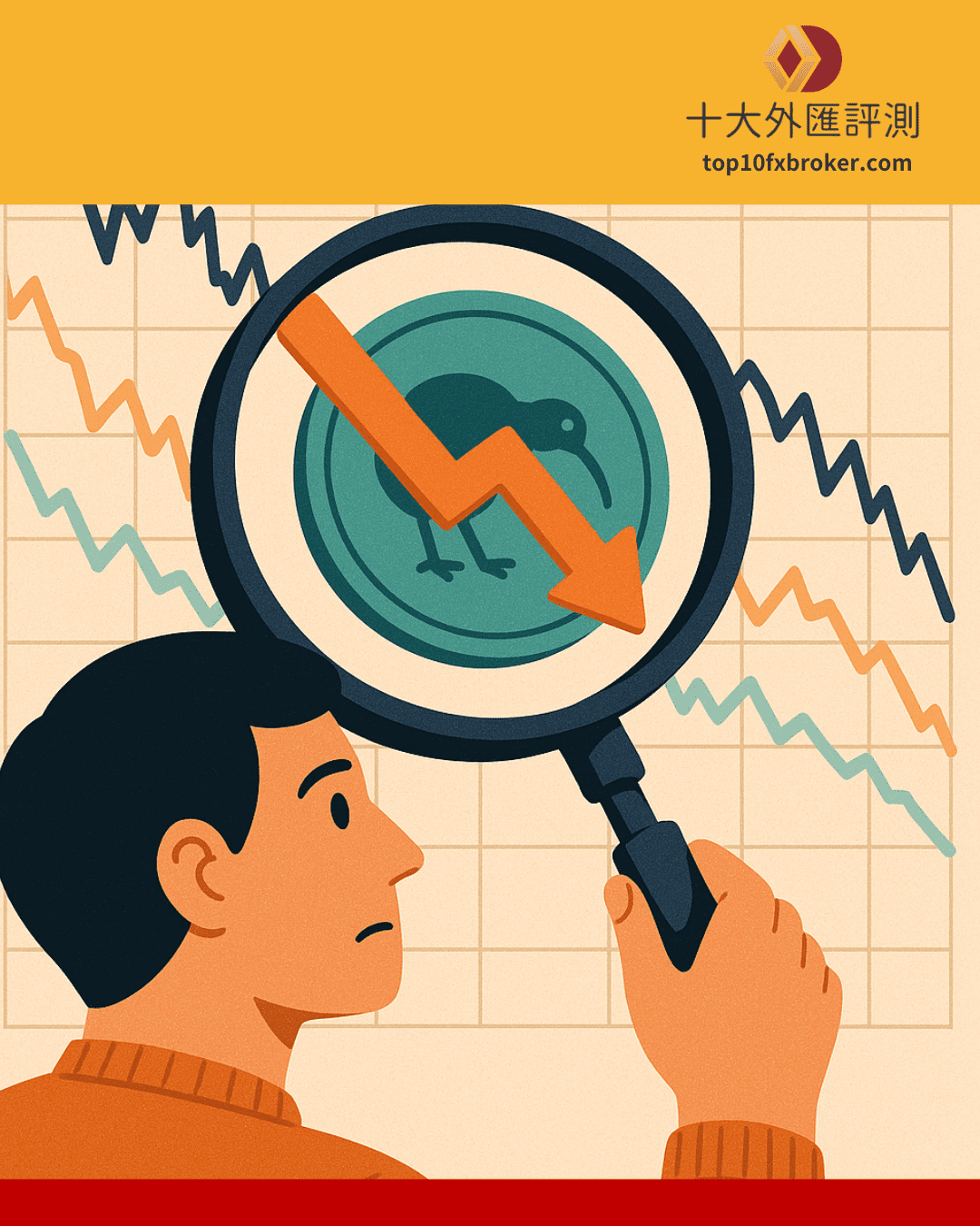 紐幣下跌示意圖