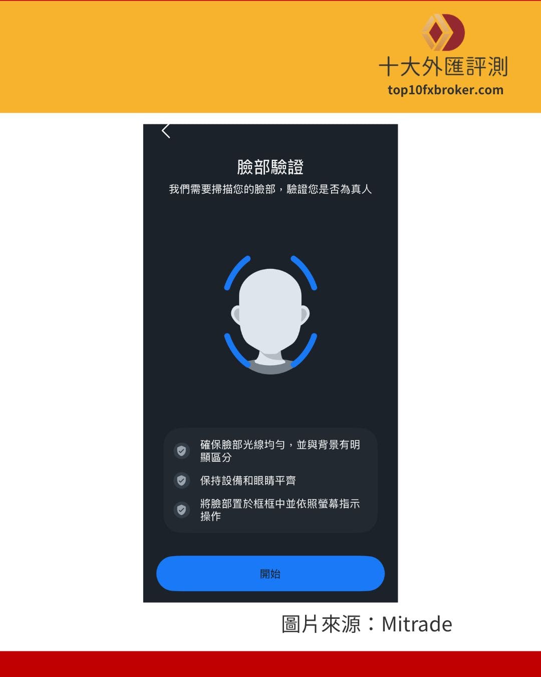 使用鏡頭自拍，來確認是否為本人