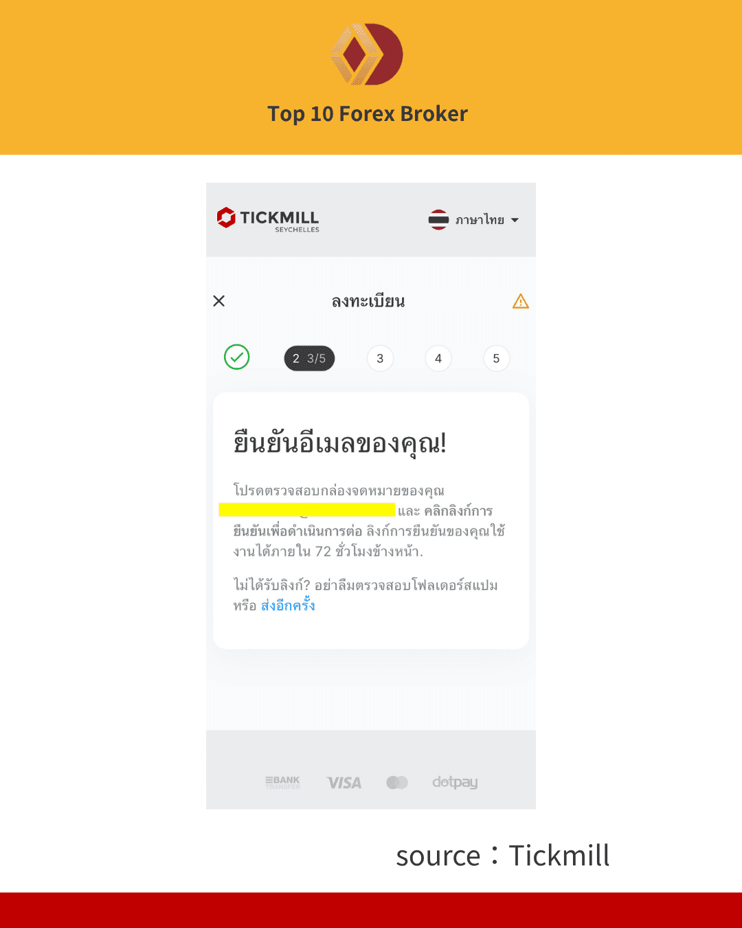 ภาพขั้นตอนการเปิดบัญชี Tickmill 4