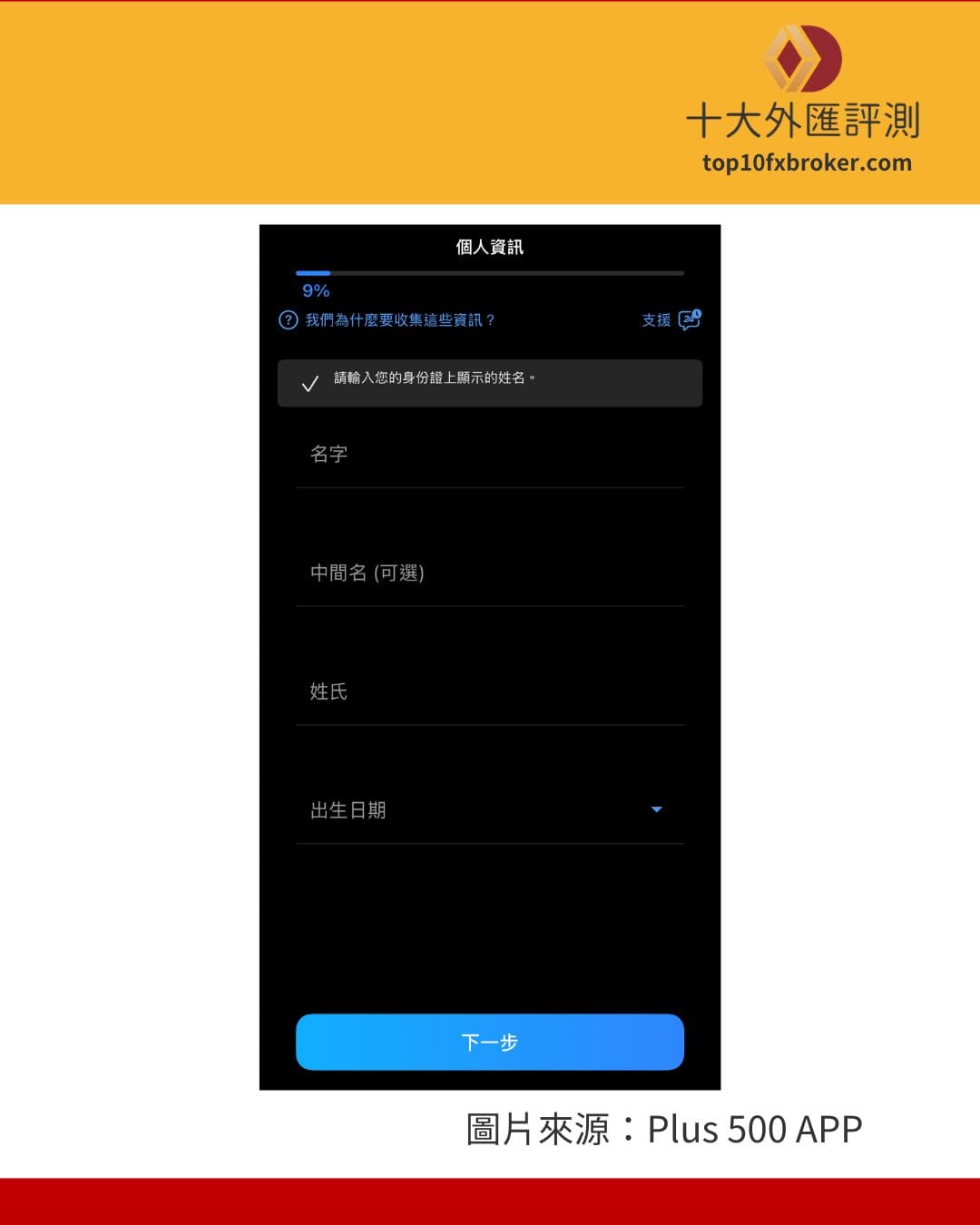 plus 500 基本個人資訊
