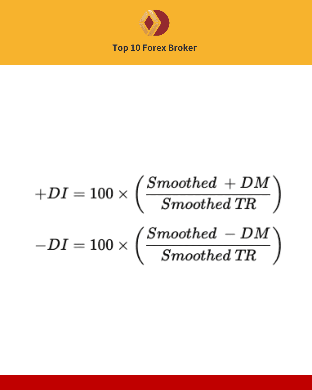 ภาพสูตรคำนวณ +DI and -DI