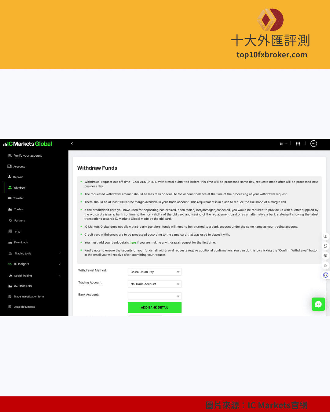 IC Markets 出金示意（3）