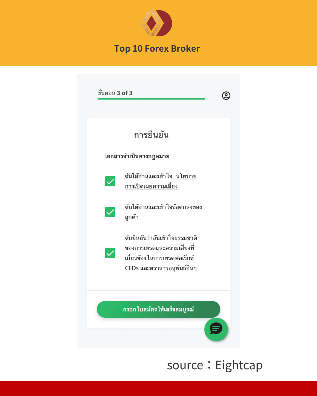 ภาพขั้นตอนการลงทะเบียน Eightcap 5