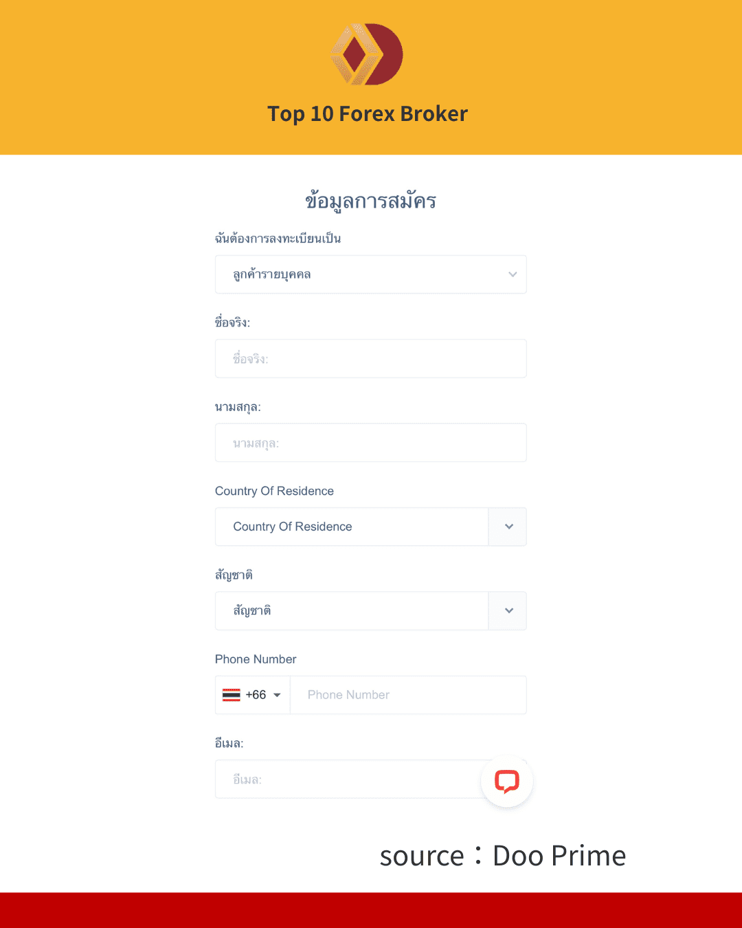 ภาพขั้นตอนการเปิดบัญชี Doo Prime
