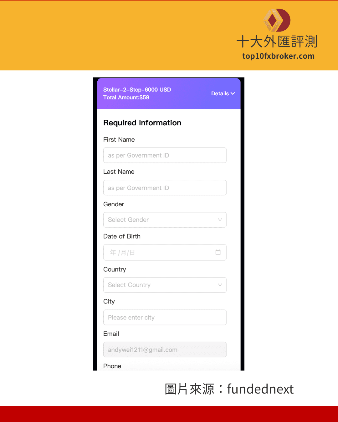 FundedNext報名挑戰流程2