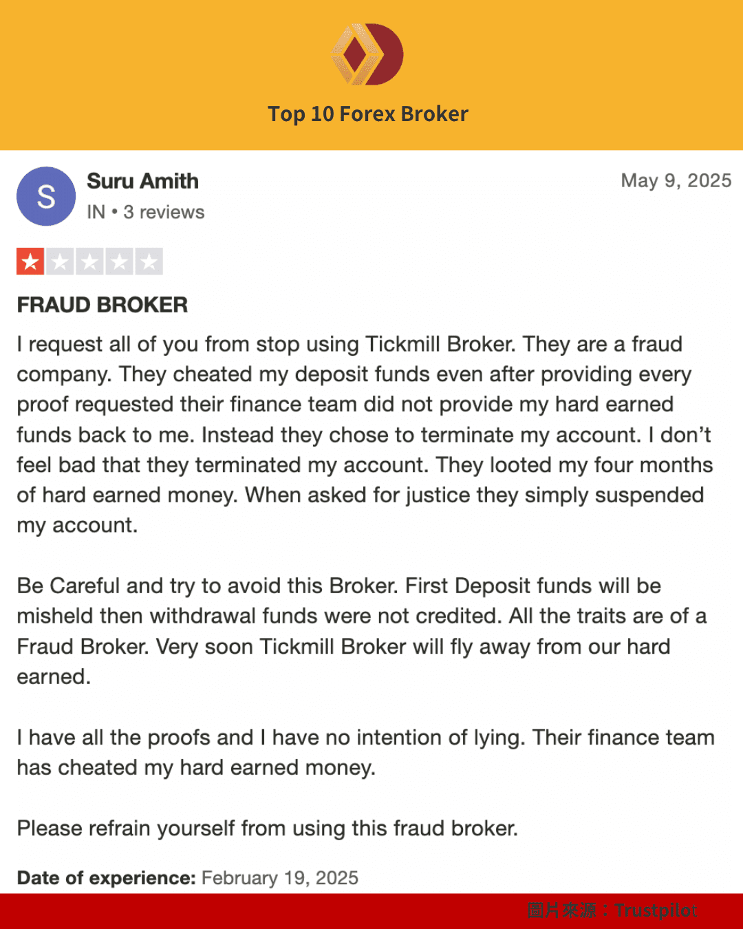 Tickmill 出金評論（3）