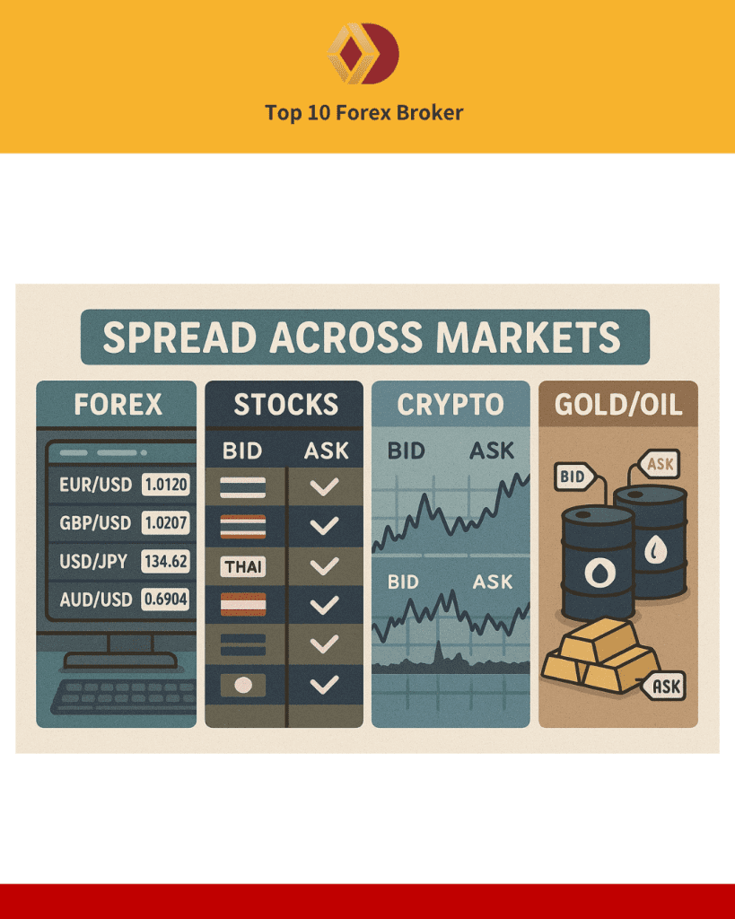 ภาพจำลองสเปรดในตลาดต่าง ๆ