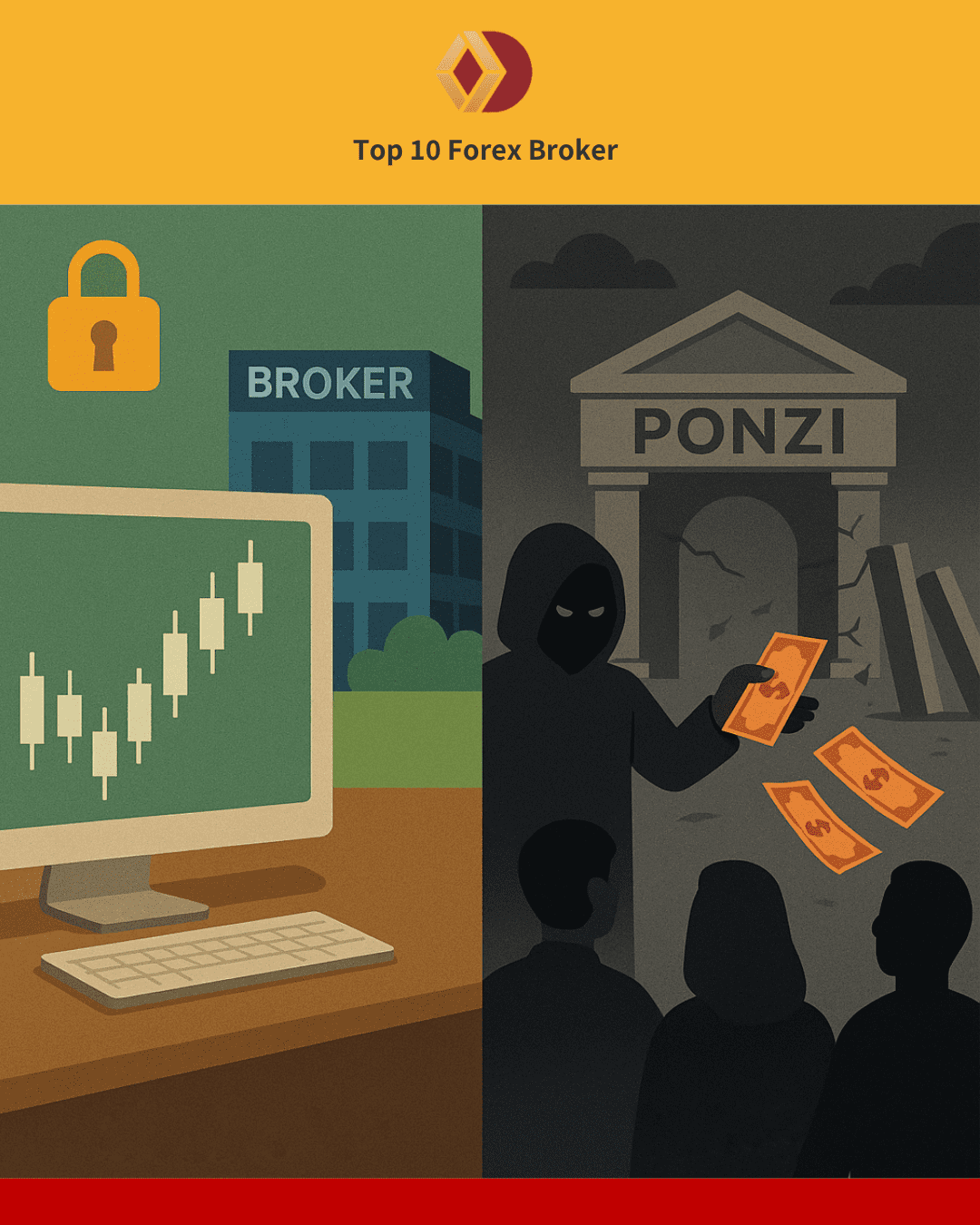 ภาพความแตกต่างระหว่างการเทรดที่มีใบอนุญาต และการเทรดปลอม