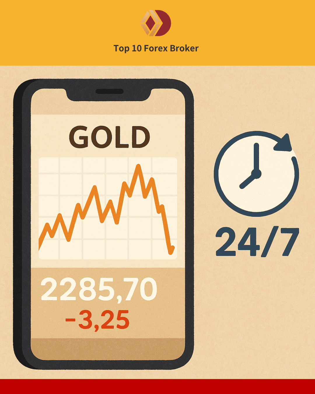 ภาพการเทรดทองบนมือถือ