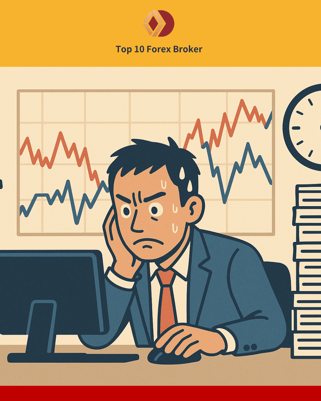 ภาพนักเทรดที่กำลังเครียด