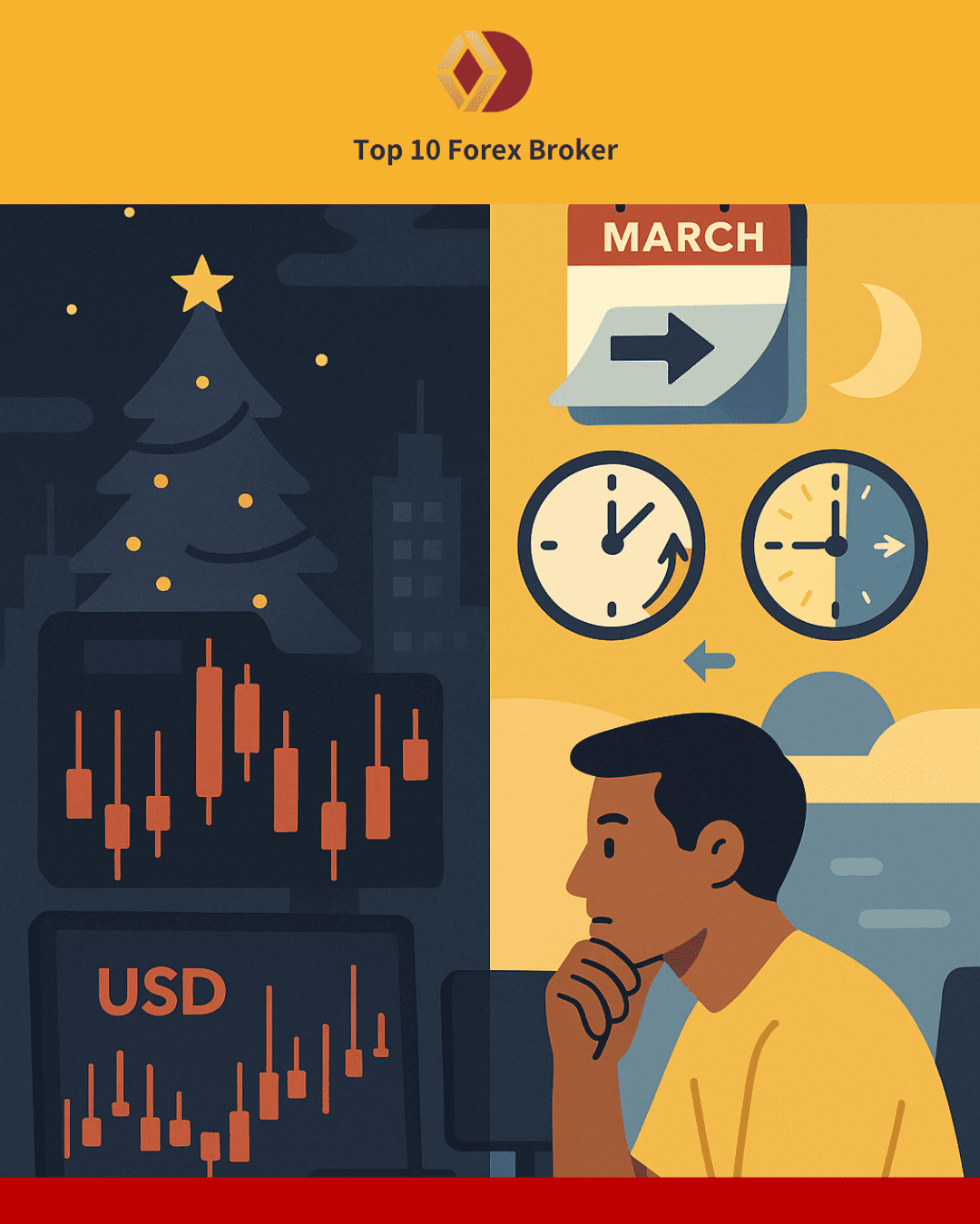 ภาพผลกระทบของ Daylight Saving Time ต่อตารางเทรด