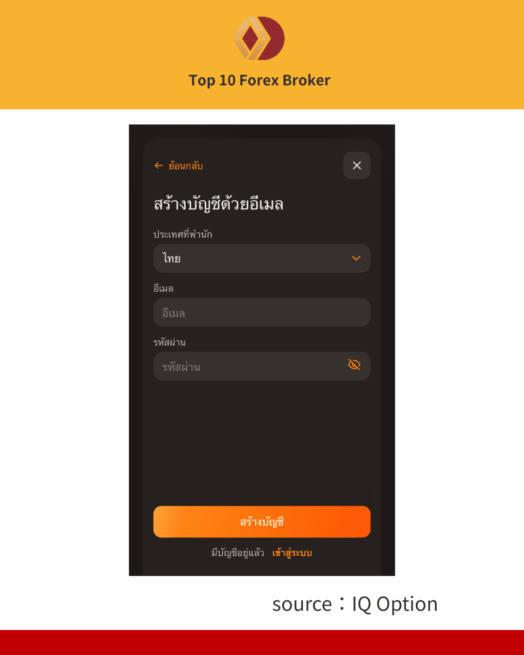 ภาพขั้นตอนการเปิดบัญชี IQ Option 2