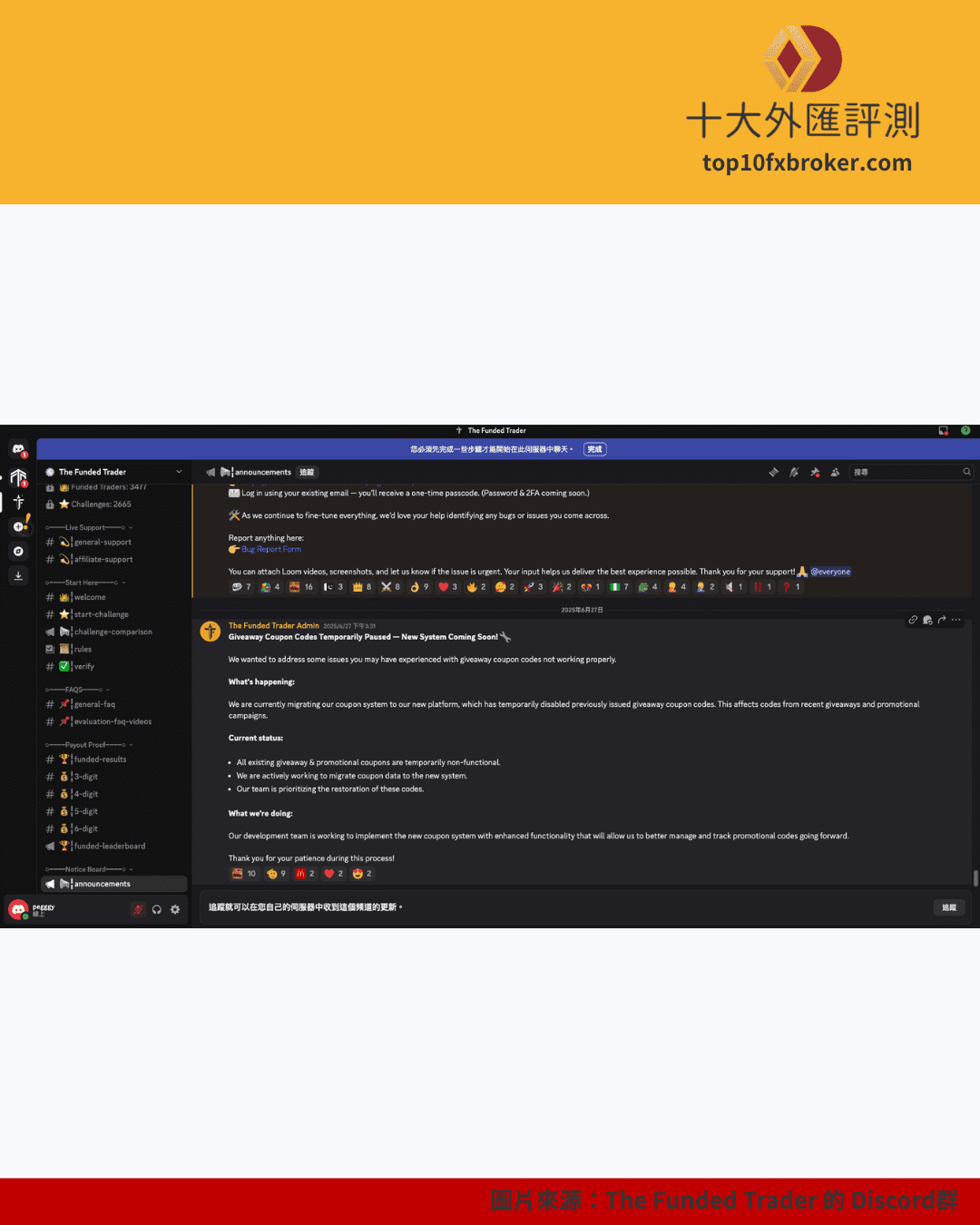 The Funded Trader discrod截圖