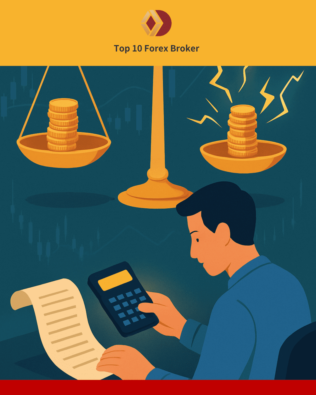 ภาพนักเทรดกำลังคำนวณ