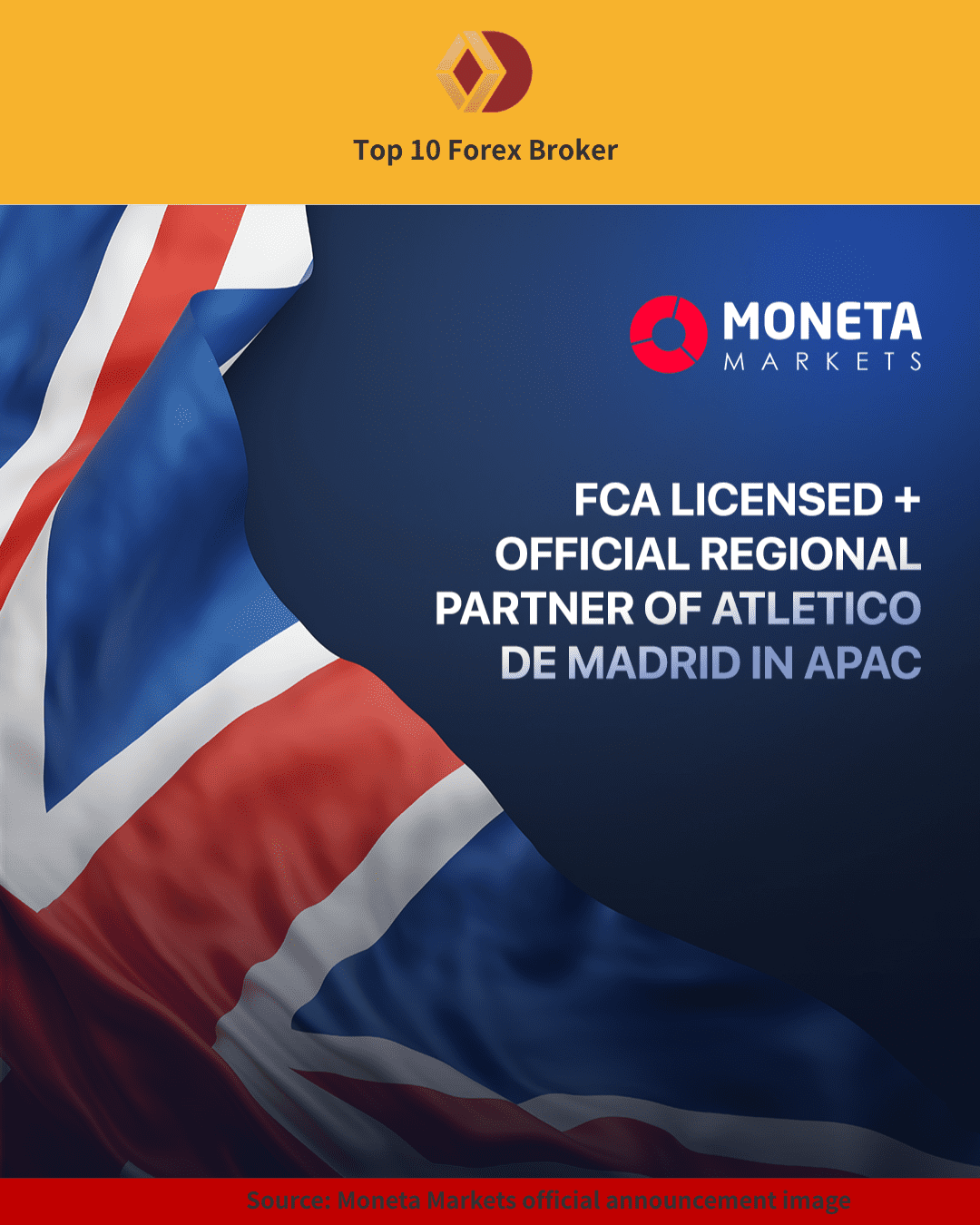 Moneta Markets promotion highlighting FCA license